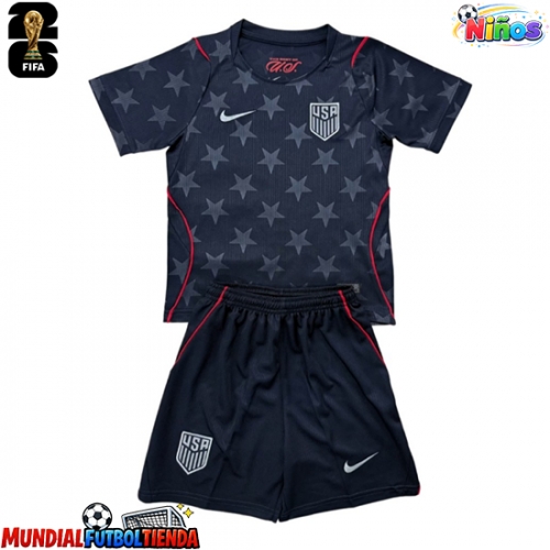 Camiseta Estados Unidos Segunda Equipación Replica Mundial 2026 para niños mangas cortas (+ Pantalones cortos)